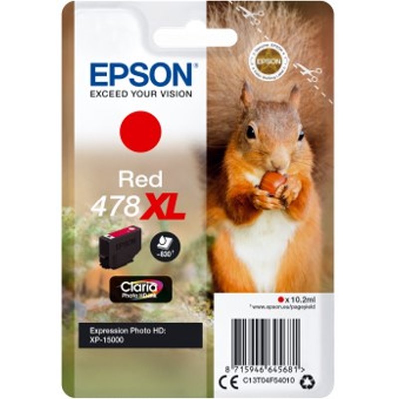 Epson Squirrel Singlepack Red 478XL Claria Photo HD Ink