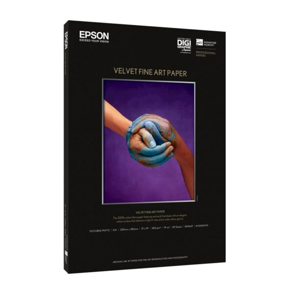 Epson Velvet Fine Art Paper, A3+, 260 g/m², 20 hojas