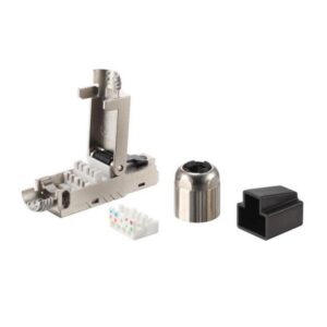 Equip 121172 conector RJ-45 Negro, Acero inoxidable