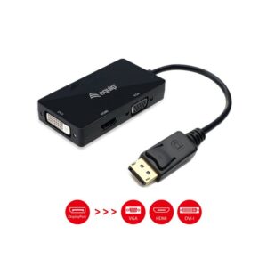 Equip 133441 adaptador de cable de vídeo 0,24 m DisplayPort DVI-D + VGA (D-Sub) + HDMI Negro