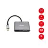 Equip 133483 base para portátil y replicador de puertos Alámbrico USB 3.2 Gen 1 (3.1 Gen 1) Type-C Negro, Gris