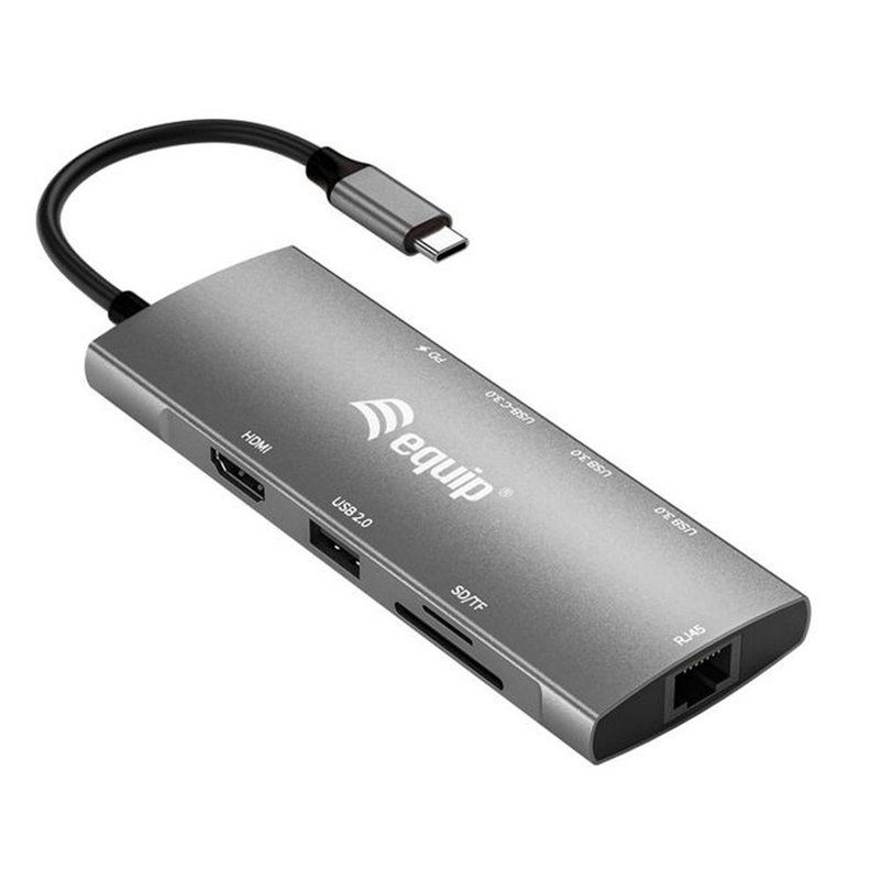 Equip 133490 base para portátil y replicador de puertos Alámbrico USB 3.2 Gen 1 (3.1 Gen 1) Type-C Gris Equip 133490 base para portátil y replicador de puertos Alámbrico USB 3.2 Gen 1 (3.1 Gen 1) Type-C Gris