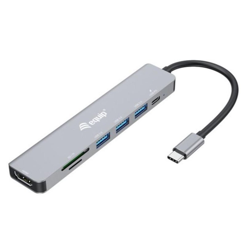 Equip 133494 base para portátil y replicador de puertos Alámbrico USB 3.2 Gen 1 (3.1 Gen 1) Type-C Plata