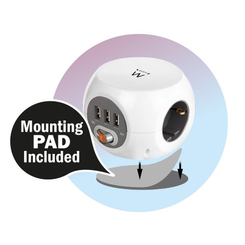 Ewent EW3939 base múltiple 1,5 m 3 salidas AC Interior Blanco - Imagen 7