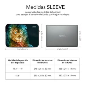 FUNDA PORTATIL SUBBLIM TRENDY SLEEVE 15.6" LION