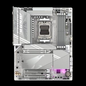 Alternative view of GIGABYTE X870 AORUS ELITE WIFI7 ICE Placa Base - Compatible con CPUs AMD Ryzen 9000, 16+2+2 fases VRM digital, hasta 8200MHz DDR5 (OC), 3xPCIe 5.0 + 1xPCIe 4.0, Wi-Fi 7, LAN 2.5GbE, USB 4