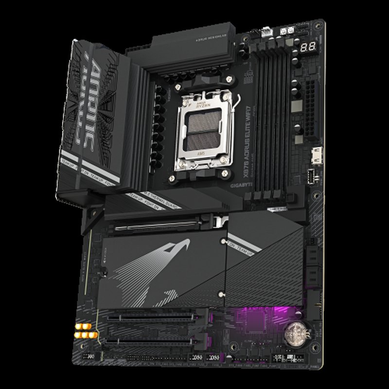 GIGABYTE X870 AORUS ELITE WIFI7 Placa Base - Compatible con CPUs AMD Ryzen 9000, 16+2+2 fases VRM, hasta 8000MHz DDR5 (OC), 3xPCIe 5.0 + 1xPCIe 4.0, Wi-Fi 7, LAN 2.5GbE, USB 4 - Imagen 4