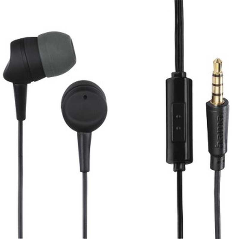 Hama | Auriculares con cable, jack 3.5mm, compatible con asistente de voz, color negro