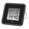 Hama | Termómetro e Higrómetro Digital, con Reloj y Previsión Meteorológica (Control de Temperatura Digital con termómetro e higrómetro Medidor de Temperatura para Interior) Color Negro.