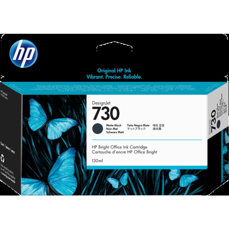 HP Cartucho de tinta DesignJet 730 negro mate de 130 ml