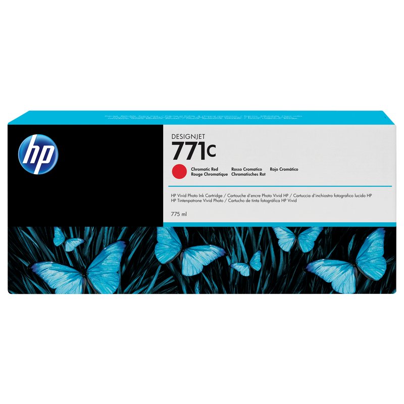HP Cartucho de tinta DesignJet 771C rojo cromático de 775 ml