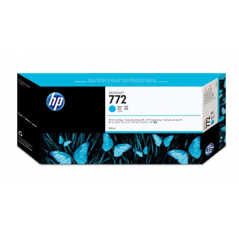 HP Cartucho de tinta DesignJet 772 cian de 300 ml