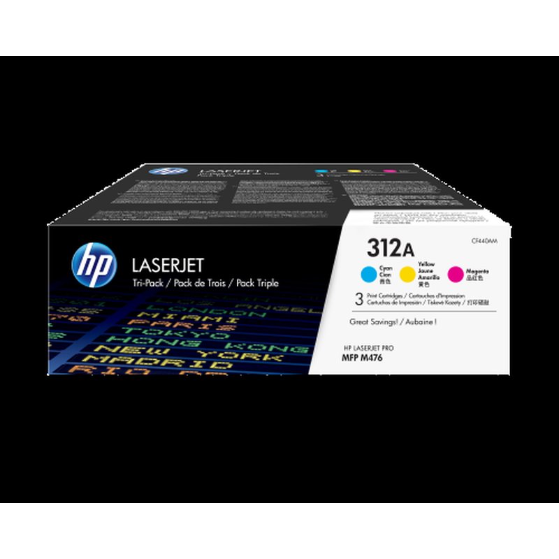 HP Cartucho de tóner Tri-Pack 312A cian para LaserJet