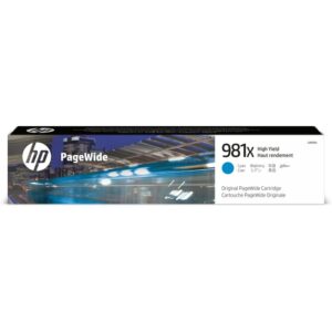 HP Cartucho original PageWide 981X cian de alto rendimiento