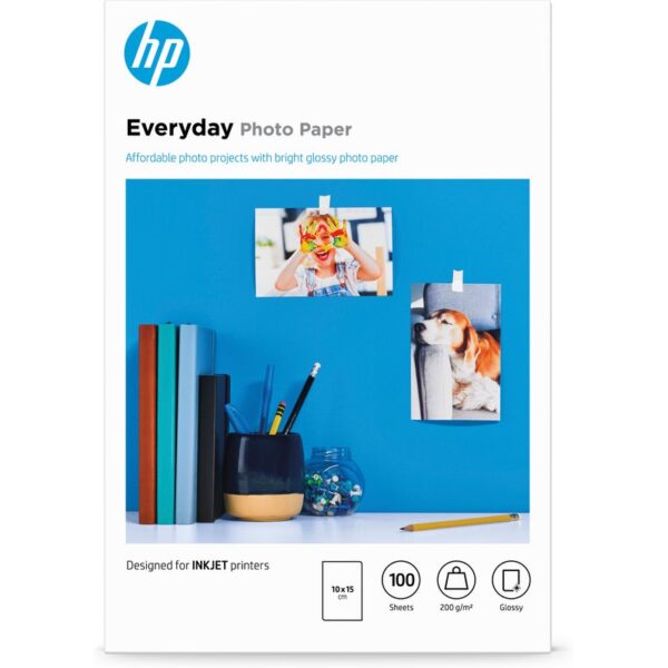 HP Papel fotográfico brillante Everyday - 100 hojas/10 x 15 cm