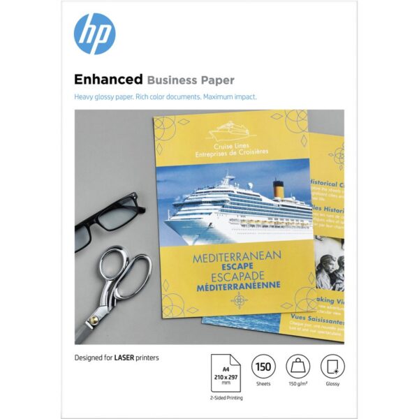 HP Papel láser brillante profesional de 150 g/m²- 150 hojas/A4/210 x 297 mm