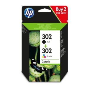 HP Paquete de ahorro de 2 cartuchos de tinta original 302 negro/tricolor