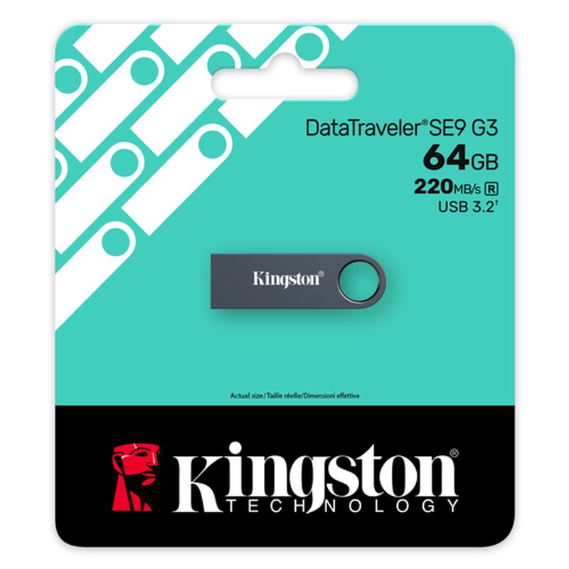 Kingston Technology DataTraveler SE9 G3 unidad flash USB 64 GB USB tipo A 3.2 Gen 1 (3.1 Gen 1) Negro Kingston Technology DataTraveler SE9 G3 unidad flash USB 64 GB USB tipo A 3.2 Gen 1 (3.1 Gen 1) Negro - Imagen 4