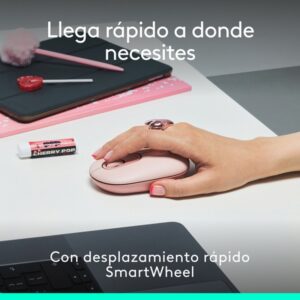Logitech POP ICON COMBO, combinación de teclado y ratón Bluetooth, escritura cómoda, teclas y botones programables, clics discretos, Easy-Switch hasta 3 dispositivos: rosado