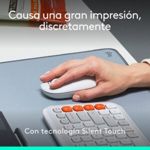 Logitech POP Mouse, ratón inalámbrico Bluetooth compacto y portátil con botones programables y clics discretos, tecnología Easy-Switch para alternar hasta 3 dispositivos, portátil, tablet, PC: Blanco