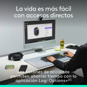 Logitech POP Mouse, ratón inalámbrico Bluetooth compacto y portátil con botones programables y clics discretos, tecnología Easy-Switch para alternar hasta 3 dispositivos, portátil, tablet, PC: Rosa