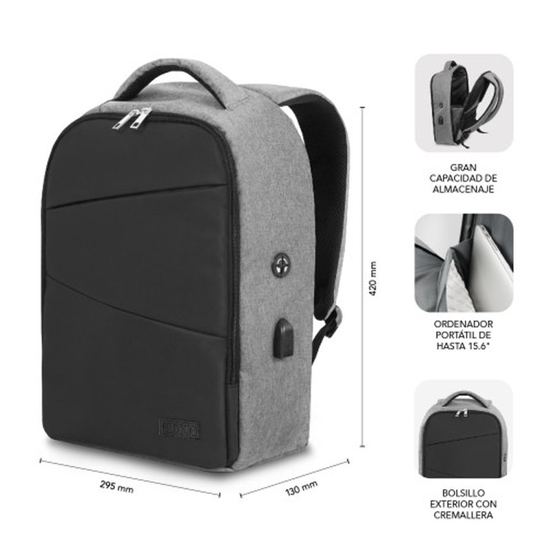 MOCHILA PORTATIL SUBBLIM SECURE ANTITHEFT V2 AP BACKPACK 16" BLACK / SILVER - Imagen 4