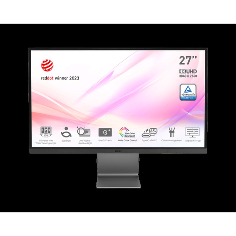 MSI Modern MD271UL pantalla para PC 68,6 cm (27") 3840 x 2160 Pixeles 4K Ultra HD Gris