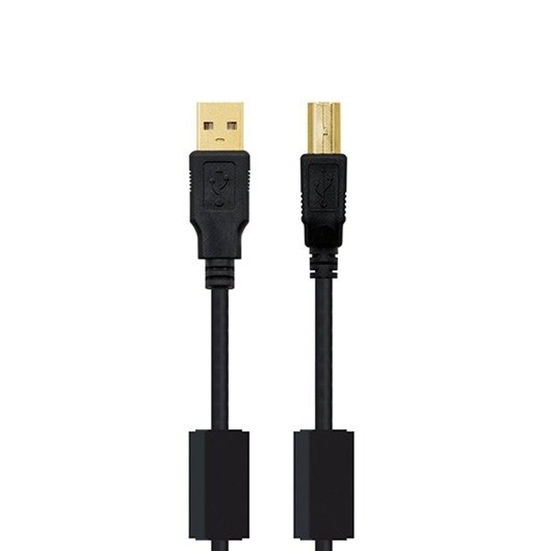 Nanocable CABLE USB 2.0 IMPRESORA HQ CON FERRITA, TIPO A/M-B/M, NEGRO, 5.0 M Nanocable CABLE USB 2.0 IMPRESORA HQ CON FERRITA, TIPO A/M-B/M, NEGRO, 5.0 M