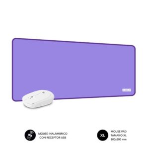 MOUSE SUBBLIM HARMONY WIRELESS WHITE + ALFOMBRILLA XL PURPLE