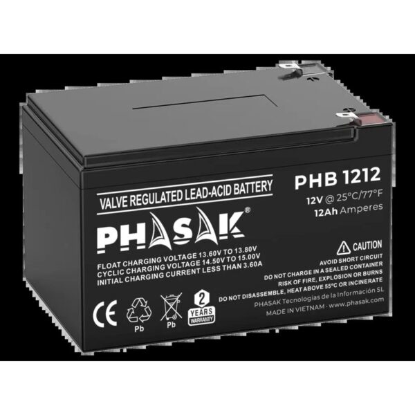 Phasak Bateria 12V 12Ah Bateria sellada plomo-acido estandar