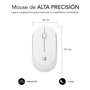 MOUSE SUBBLIM WIRELESS OPTICAL BUSINESS PLUS 1200DPI WHITE MOUSE SUBBLIM WIRELESS OPTICAL BUSINESS PLUS 1200DPI WHITE