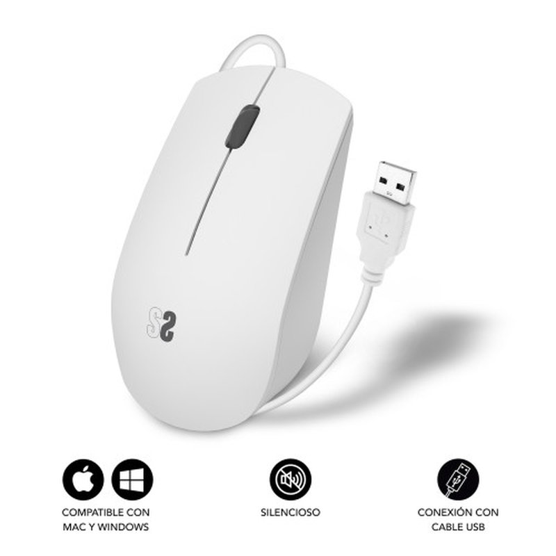 MOUSE SUBBLIM WIRED OPTICAL BUSINESS 1200DPI WHITE MOUSE SUBBLIM WIRED OPTICAL BUSINESS 1200DPI WHITE - Imagen 2