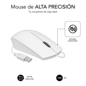 MOUSE SUBBLIM WIRED OPTICAL BUSINESS 1200DPI WHITE MOUSE SUBBLIM WIRED OPTICAL BUSINESS 1200DPI WHITE