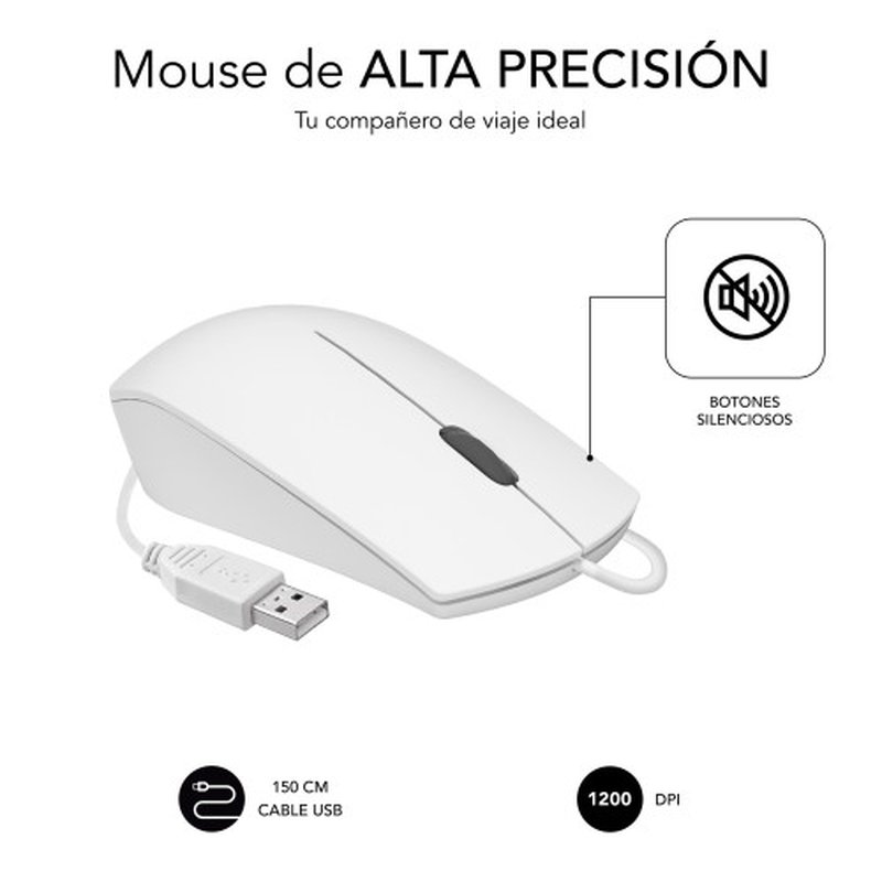 MOUSE SUBBLIM WIRED OPTICAL BUSINESS 1200DPI WHITE MOUSE SUBBLIM WIRED OPTICAL BUSINESS 1200DPI WHITE - Imagen 4
