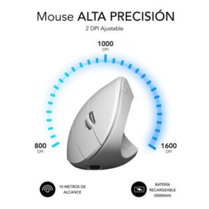 MOUSE SUBBLIM VERTICAL GLIDE ERGO WIRELESS BLUETOOTH DUAL WHITE