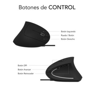 MOUSE SUBBLIM VERTICAL GLIDE ERGO BLACK USB