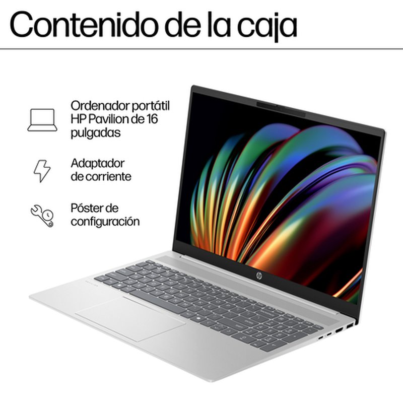 Reacondicionado | HP Pavilion 16-af0023ns Intel Core Ultra 5 125U Portátil 40,6 cm (16") 2K 16 GB LPDDR5x-SDRAM 512 GB SSD Wi-Fi 6 (802.11ax) Windows 11 Home Azul - Imagen 9