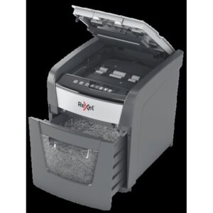 Reacondicionado | Rexel Optimum AutoFeed+ 50X triturador de papel Corte cruzado 55 dB 22 cm Negro, Gris