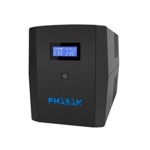 PHASAK SAI 1560VA Sirius Interactivo con AVR, toma protegida y pantalla LCD