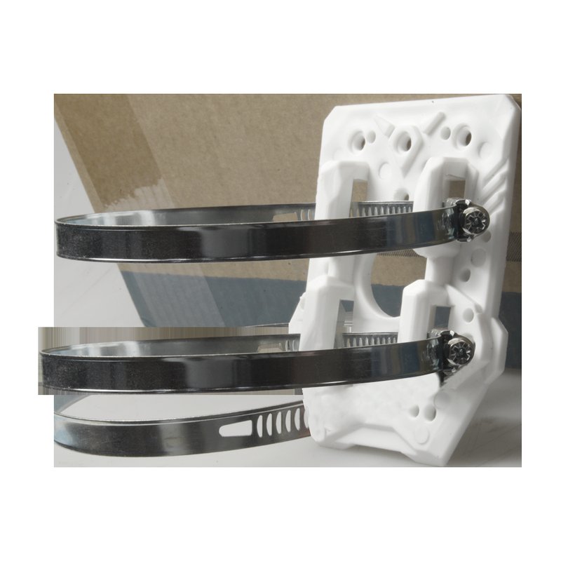 Soporte de poste - Compatibilidad universal - Apto para uso en exterior - Pasador de cables