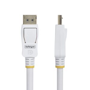 StarTech.com Cable DisplayPort 1.2 Certificado VESA Blanco de 1,8m - Cable DP 1.2 para Monitor - 4K 60Hz - 21,6Gbps - con Pestillo - Macho a Macho StarTech.com Cable DisplayPort 1.2 Certificado VESA Blanco de 1,8m - Cable DP 1.2 para Monitor - 4K 60Hz - 21,6Gbps - con Pestillo - Macho a Macho