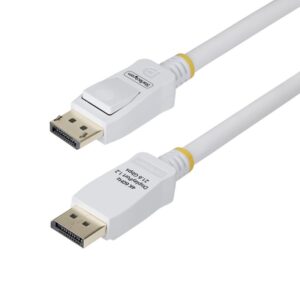 StarTech.com Cable DisplayPort 1.2 Certificado VESA Blanco de 1,8m - Cable DP 1.2 para Monitor - 4K 60Hz - 21,6Gbps - con Pestillo - Macho a Macho StarTech.com Cable DisplayPort 1.2 Certificado VESA Blanco de 1,8m - Cable DP 1.2 para Monitor - 4K 60Hz - 21,6Gbps - con Pestillo - Macho a Macho