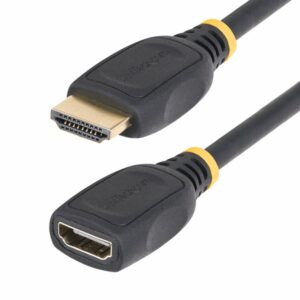 StarTech.com Cable HDMI 2.0 de Extensión Alargador de 3ft (1m) - Cable HDMI de Alta Velocidad Ahorrador de Puertos - 4K 60Hz - Cable Extensor HDMI Macho a Hembra