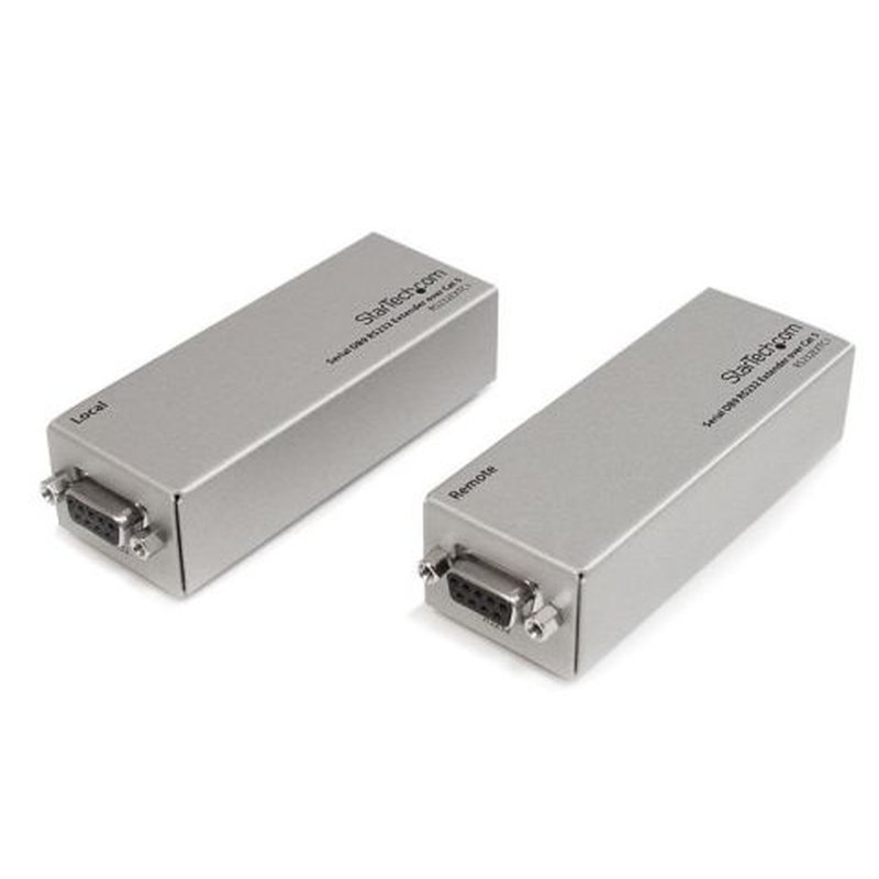 StarTech.com Extensor de 1 Puerto Serie Serial RS232 DB9 por Cable Cat5 UTP Ethernet - Hasta 1000m