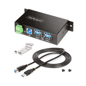 StarTech.com Hub USB Industrial de 4 Puertos Gestionado - Servicio Pesado - Caja de Metal - Protección ESD y Sobretensión - Montaje DIN, Pared, Escritorio - USB 3.2 Gen 1 5Gbps StarTech.com Hub USB Industrial de 4 Puertos Gestionado - Servicio Pesado - Caja de Metal - Protección ESD y Sobretensión - Montaje DIN, Pared, Escritorio - USB 3.2 Gen 1 5Gbps