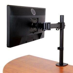 StarTech.com Soporte VESA de Sobremesa para 1 Monitor - Base para Pantallas VESA de hasta 34" con Mástil Articulado - Altura Ajustable - de Montaje mediante Abrazadera/ Ojal - Negro