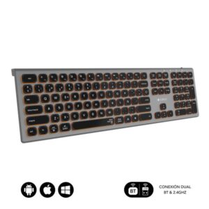 TECLADO SUBBLIM BLUETOOTH / 2.4GHZ DUAL MASTER ILUMINADO GREY/BLACK