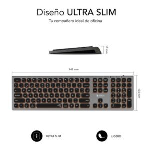 TECLADO SUBBLIM BLUETOOTH / 2.4GHZ DUAL MASTER ILUMINADO GREY/BLACK