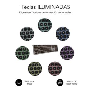 TECLADO SUBBLIM BLUETOOTH / 2.4GHZ DUAL MASTER ILUMINADO GREY/BLACK