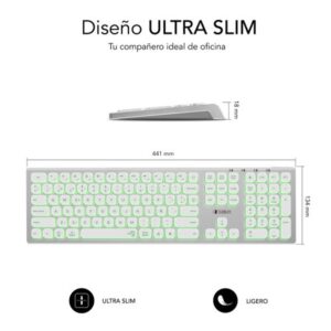 TECLADO SUBBLIM BLUETOOTH / 2.4GHZ DUAL MASTER ILUMINADO SILVER/WHITE